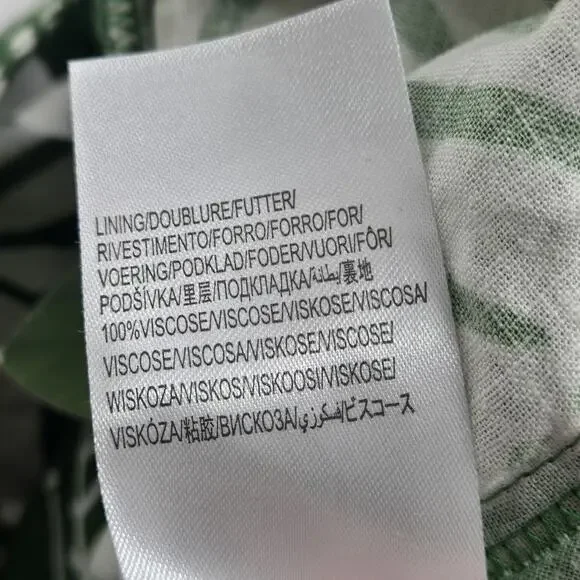 Farm Rio Macaw Elegance Romper Green White Women's XL Palm Print NEW FLAWS